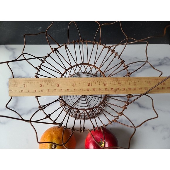 Vintage Faux Fruit In Wire Basket Home Decor - Picture 9 of 10
